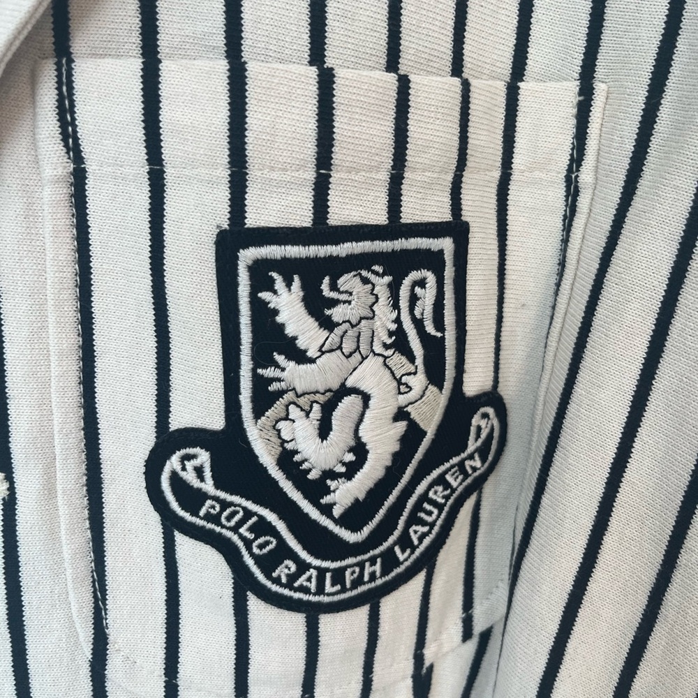 Polo by Ralph Lauren White Navy Striped Blazer with Crest✔️ - Picture 10 of 11